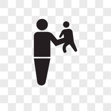 Kollu vektör ikonunda çocuğu olan kişi tran 'da izole edildi