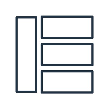 Düzen simgesi vektörü beyaz arkaplanda izole edildi, düzen işareti