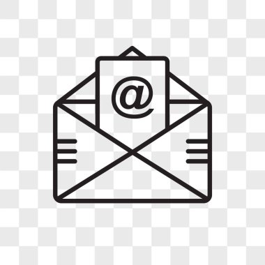 E-posta vektör simgesi şeffaf arka plan üzerinde e-posta logo izole