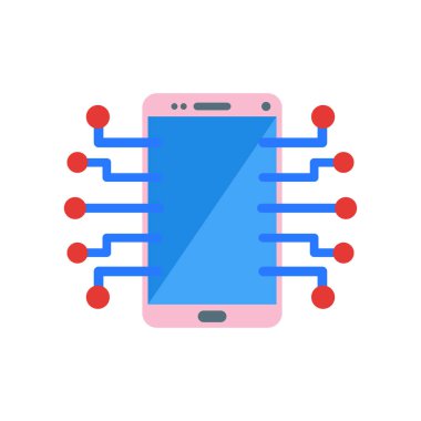 Beyaz arkaplanda akıllı telefon simgesi vektör işareti ve sembol izole