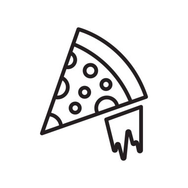 Web ve mobil uygulama tasarımınız için beyaz arkaplanda izole edilmiş pizza simgesi vektörü