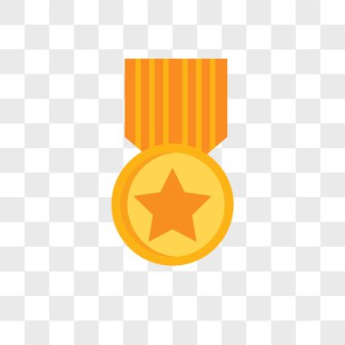 Saydam arka plan üzerinde madalya logo izole madalya vektör simgesi