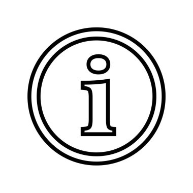 bilgi simge vektör işareti ve beyaz arka plan üzerinde izole sembolü ben