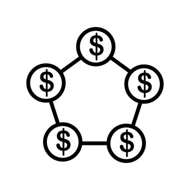 Para simge vektör işareti ve beyaz arka plan üzerinde izole sembolü