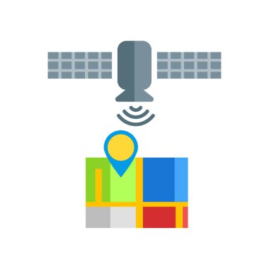 Gps simge vektör işareti ve beyaz arkaplanda izole edilmiş sembol