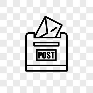 Posta kutusu vektör simgesi şeffaf arkaplanda izole edildi, Post bo