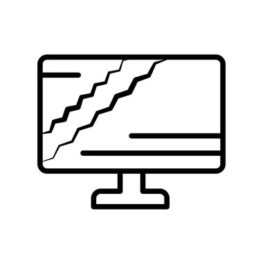 Kırılmış simge vektör işareti ve beyaz arka plan üzerinde izole sembolü