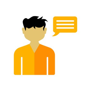 Web ve mobil uygulama tasarımınız için konuşma simgesi vektörü beyaz arkaplanda izole edildi