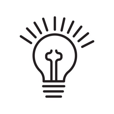 Beyaz arka plan üzerinde fikir işareti izole fikir simge vektör