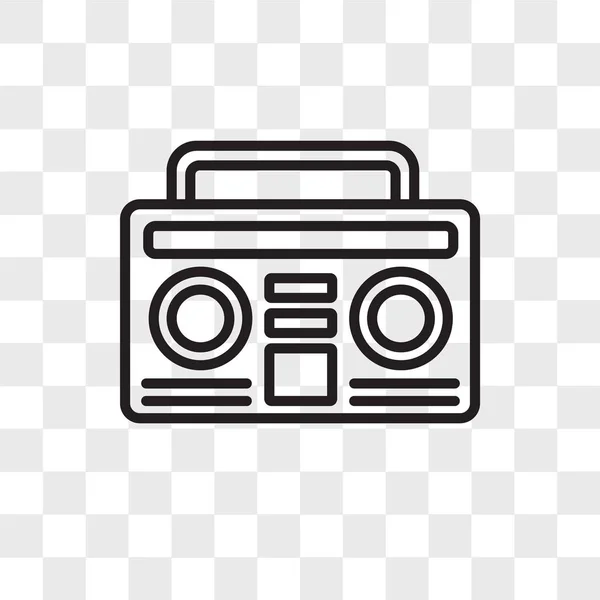 Boombox vector icoon geïsoleerd op transparante achtergrond, Boombox — Stockvector