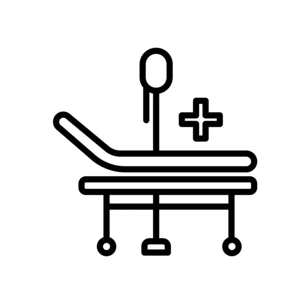 Krankenhausbett-Symbol Vektor-Zeichen und Symbol isoliert auf weißem Rücken — Stockvektor