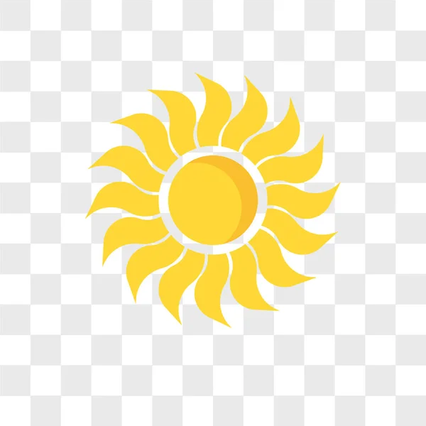 Sun vector icon isolated on transparent background, sun logo des — Stock Vector