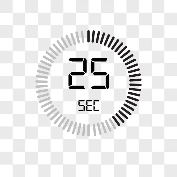 Vektorová ikona 25 sekund izolovaná na průhledném pozadí, T — Stockový vektor