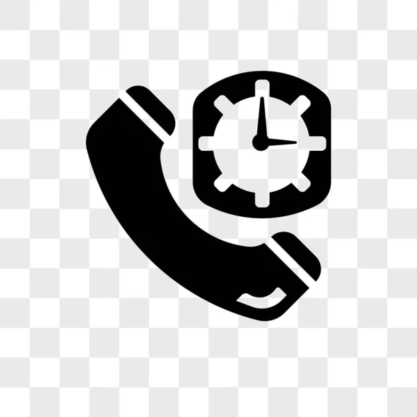 Phone auricular and clock delivery vector icon isolated on trans — Stock Vector