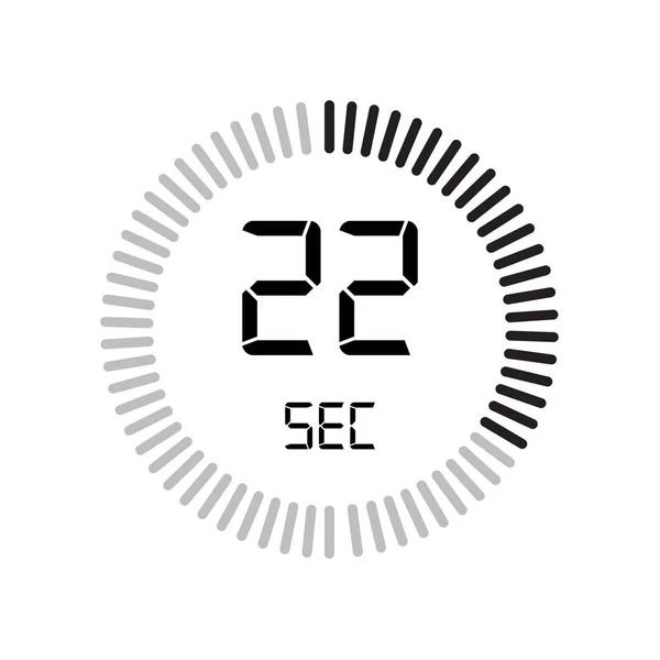 22秒图标 数字计时器 简单的矢量说明 — 图库矢量图片