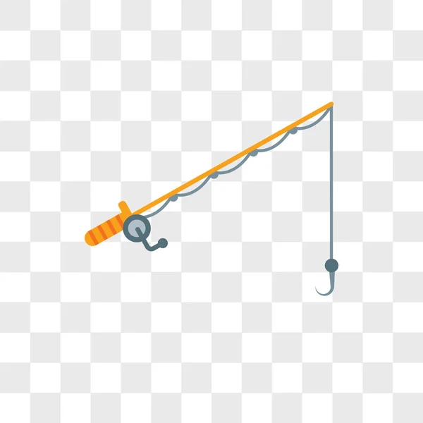 Línea de pesca icono vectorial aislado sobre fondo transparente, Fis — Vector de stock