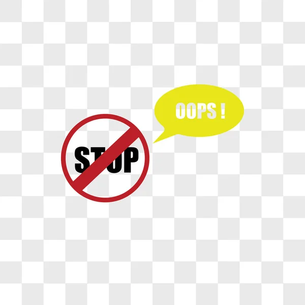 Oops vector icon isolated on transparent background, oops logo d — ストックベクタ