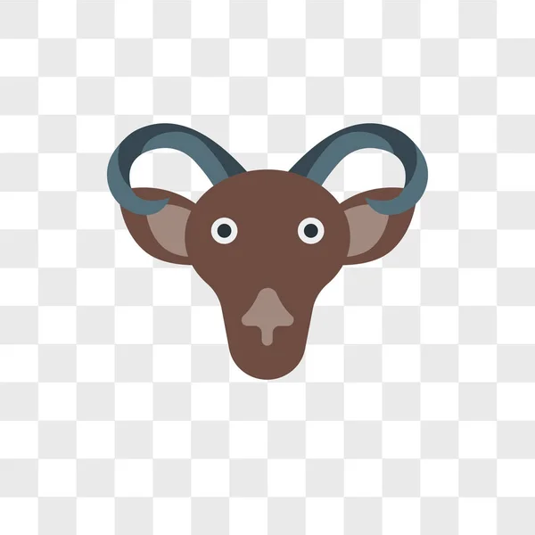 Ícone vetorial Mouflon isolado em fundo transparente, Mouflon — Vetor de Stock