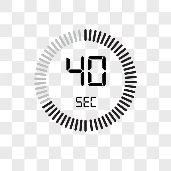 透明な背景に隔離された40秒のベクトルアイコン、 T — ストックベクタ