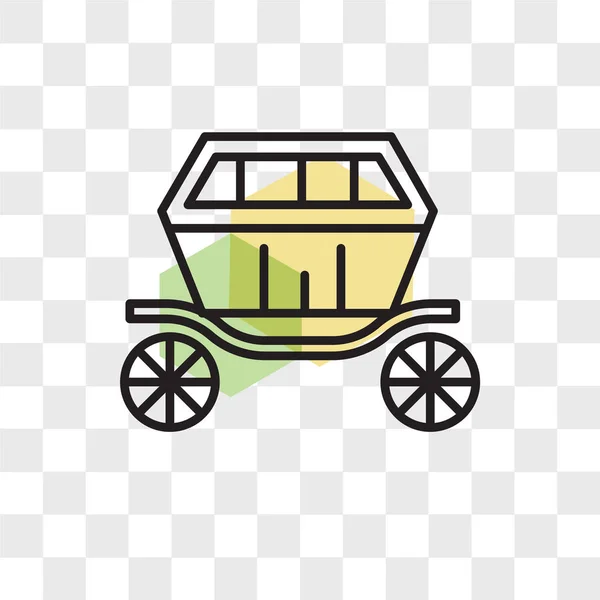 Icono de vector de transporte aislado sobre fondo transparente, Carriag — Archivo Imágenes Vectoriales