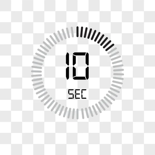 10 sekund vektorová ikona izolovaná na průhledném pozadí, T — Stockový vektor