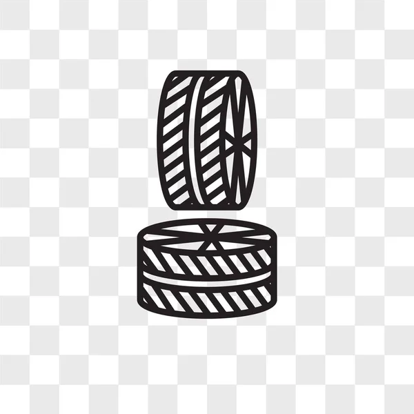 タイヤのタイヤのロゴ開発、透明な背景に分離されたベクトルのアイコン — ストックベクタ