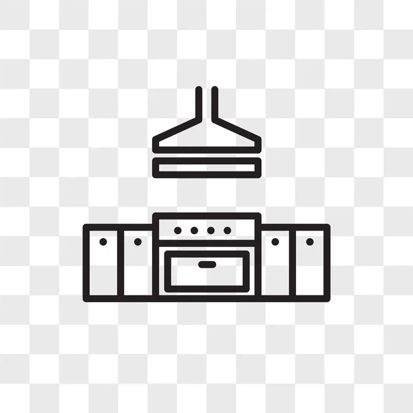 Keuken vector pictogram geïsoleerd op transparante achtergrond, keuken — Stockvector