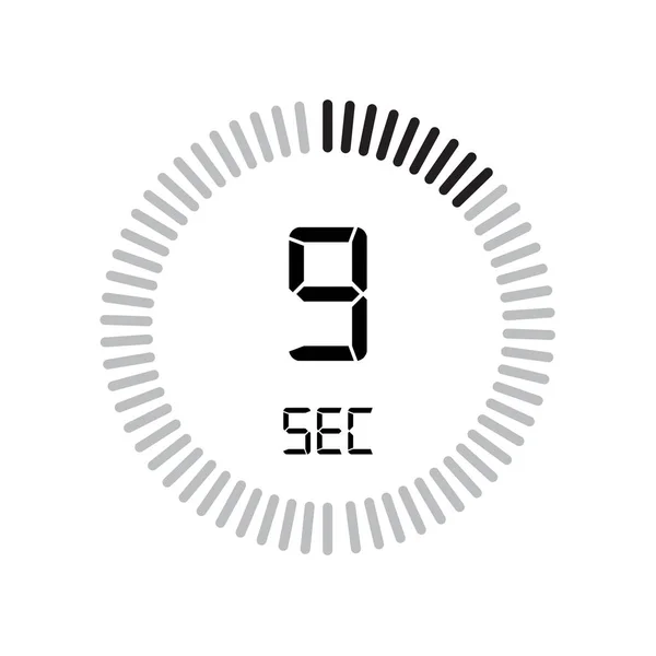 9秒图标 数字计时器 简单的矢量说明 — 图库矢量图片