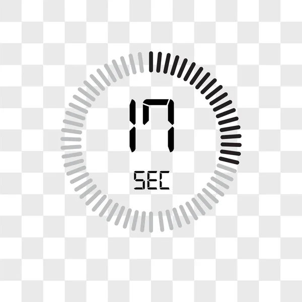 17 sekund vektorová ikona izolovaná na průhledném pozadí, T — Stockový vektor