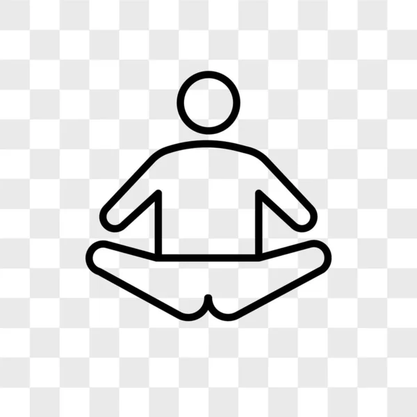 Posture de méditation dans l'icône vectorielle spa isolé sur ba transparent — Image vectorielle