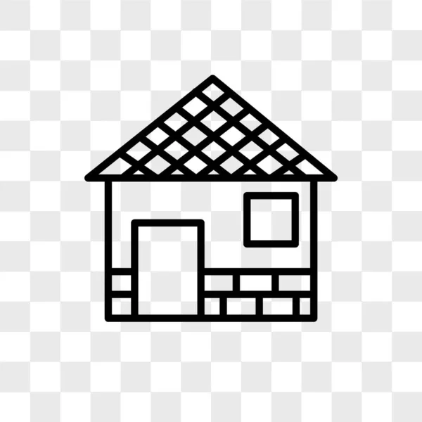 Cabin vector icon isolated on transparent background, Cabin logo — Stock Vector