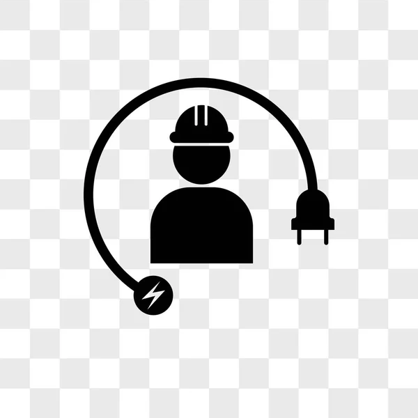 Electrical contractor vector icon isolated on transparent backgr — 스톡 벡터