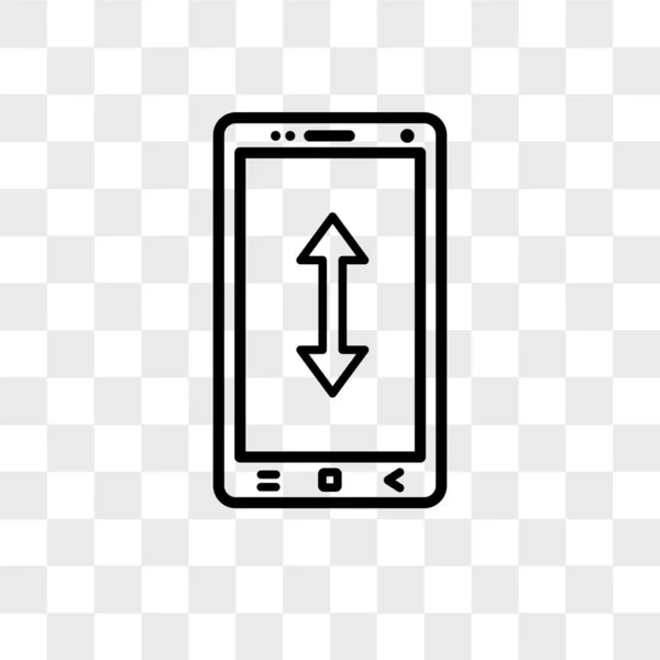 Icono de vector de teléfono inteligente aislado en fondo transparente, Inteligente — Vector de stock