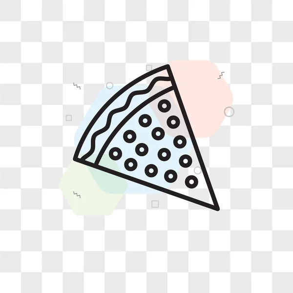 Icono de vector de pizza aislado sobre fondo transparente, logotipo de pizza — Vector de stock