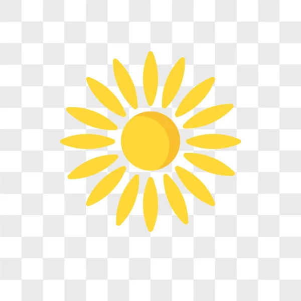 Icono del vector solar aislado sobre fondo transparente, Sun logo des — Vector de stock