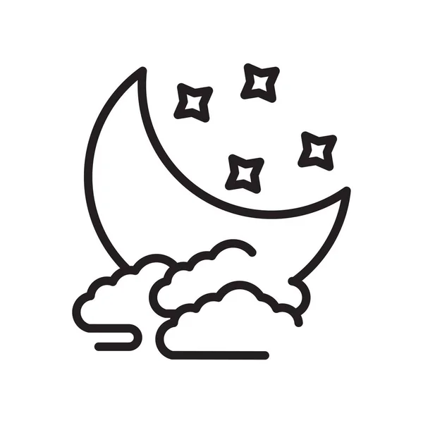 Luna icono vector aislado sobre fondo blanco, signo de la luna — Vector de stock
