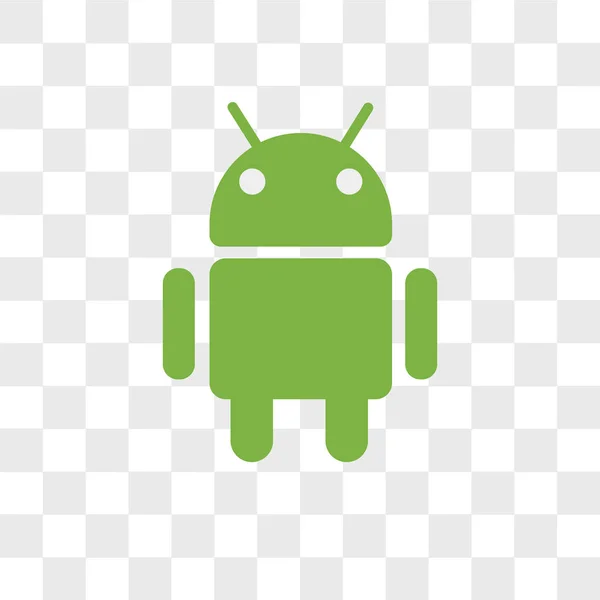 Icono de vector androide aislado sobre fondo transparente, logotipo de Droid — Vector de stock