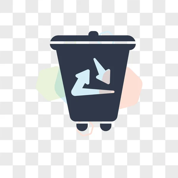 Papelera de reciclaje icono vectorial aislado sobre fondo transparente, Reciclar — Vector de stock