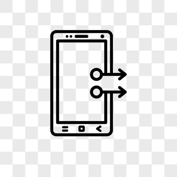 Ícone vetor Smartphone isolado em fundo transparente, Inteligente — Vetor de Stock