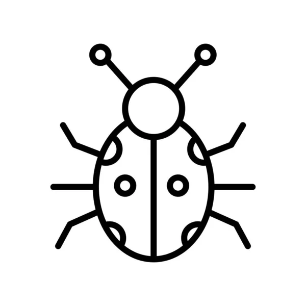 Ladybug ícone vetor sinal e símbolo isolado no fundo branco — Vetor de Stock