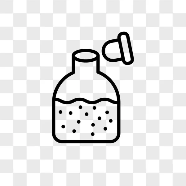 Bottle of glass with massage oil for spa vector icon isolated on — 스톡 벡터