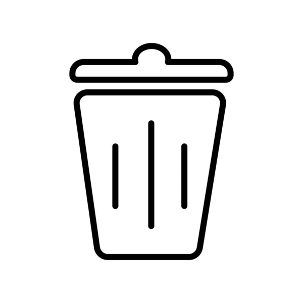 Icono de basura signo vectorial y símbolo aislado sobre fondo blanco — Vector de stock