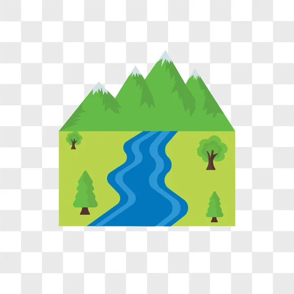 Floden vektor ikonen isolerad på transparent bakgrund, floden logotyp — Stock vektor