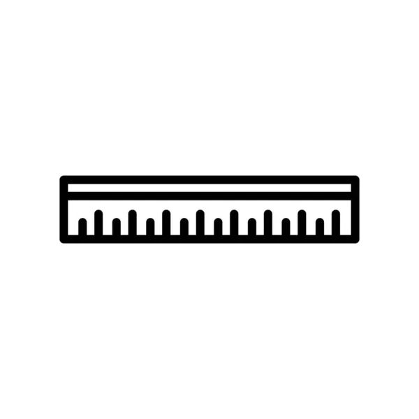 Icône règle vecteur isolé sur fond blanc, Signe règle, lin — Image vectorielle