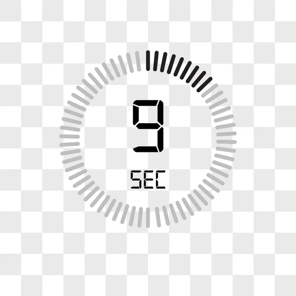 Ikona wektora 9 sekund izolowane na przezroczystym tle, Th — Wektor stockowy