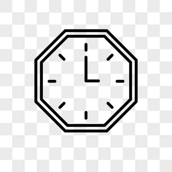 Clock vector icon isolated on transparent background, Clock logo — Stock Vector