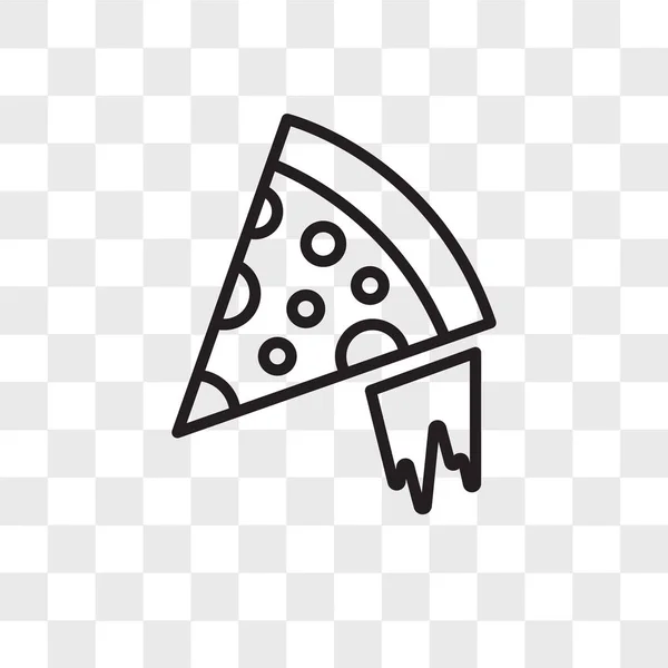Ícone de vetor de pizza isolado no fundo transparente, logotipo da pizza — Vetor de Stock