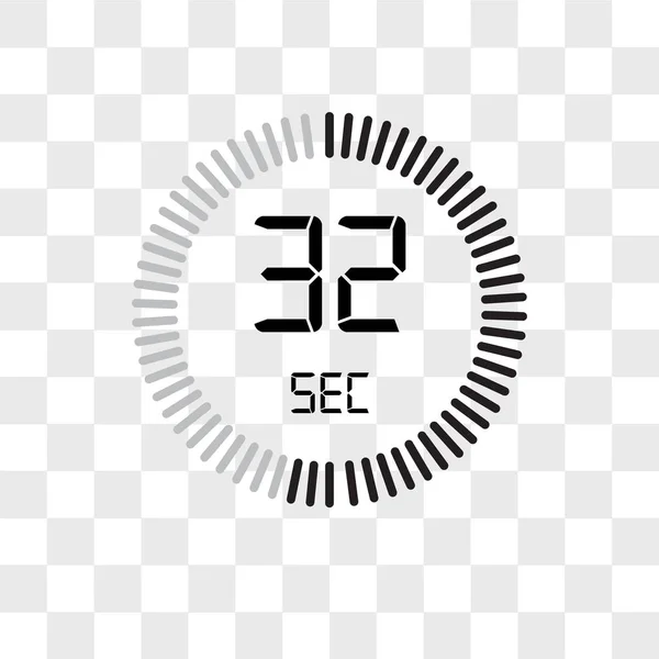 32 sekund vektorová ikona izolovaná na průhledném pozadí, T — Stockový vektor