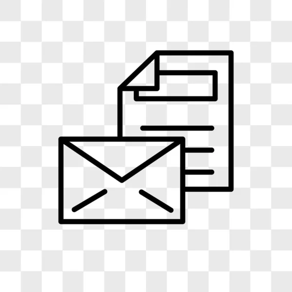 Ícone de vetor de correio isolado em fundo transparente, logotipo do correio d — Vetor de Stock
