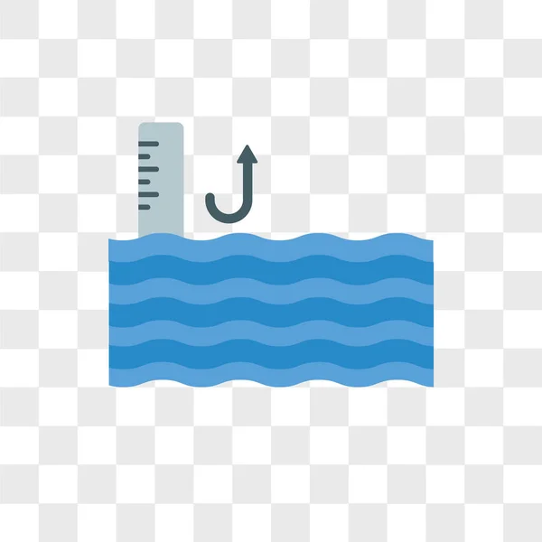 Icône vectorielle du niveau de la mer isolée sur fond transparent, Mer le — Image vectorielle
